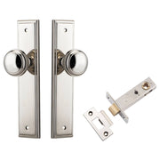 Paddington Knob Stepped Backplate Passage Kit Polished Nickel