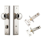 Paddington Knob Stepped Backplate Privacy Kit w Privacy Turn Polished Nickel