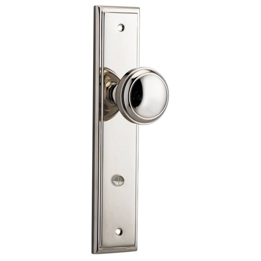 Paddington Knob Stepped Backplate Polished Nickel