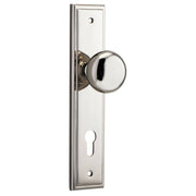 Cambridge Knob Stepped Backplate Polished Nickel