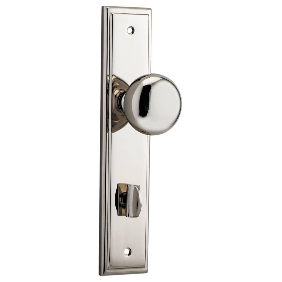 Cambridge Knob Stepped Backplate Polished Nickel