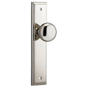 Cambridge Knob Stepped Backplate Polished Nickel