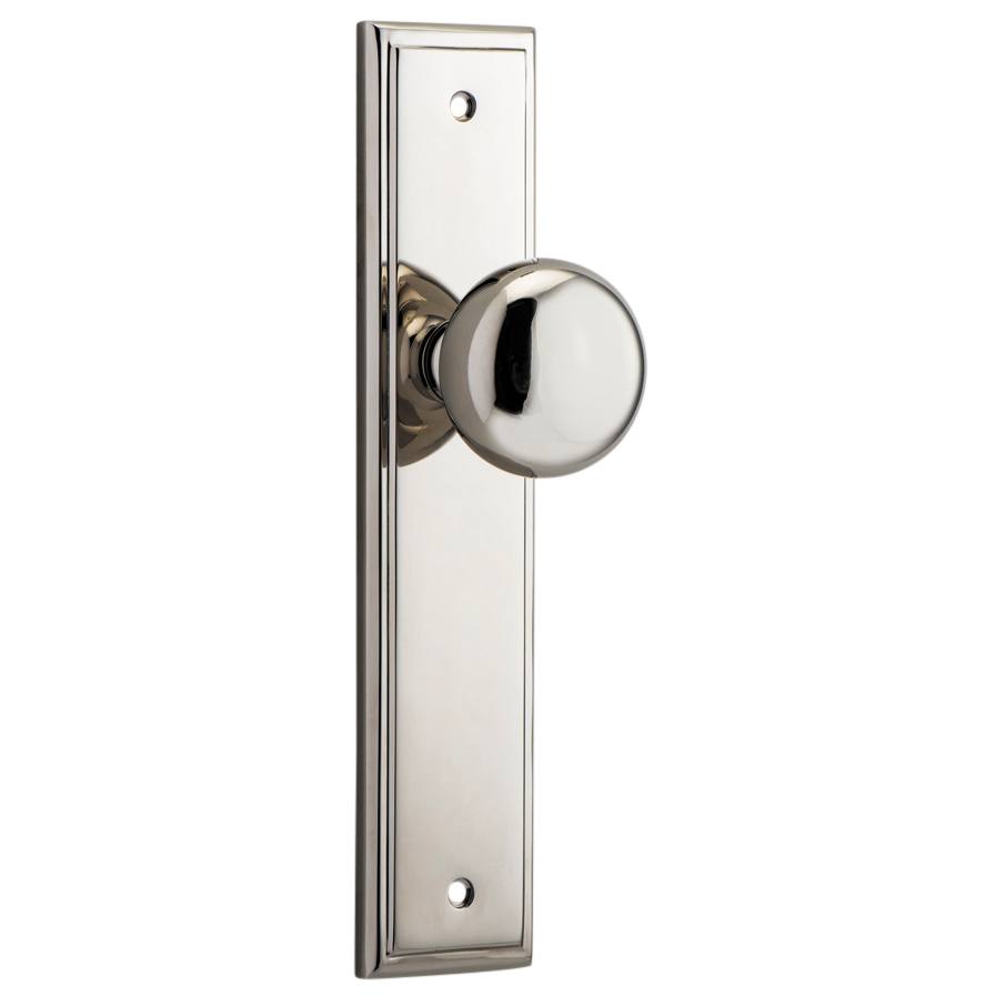 Cambridge Knob Stepped Backplate Polished Nickel
