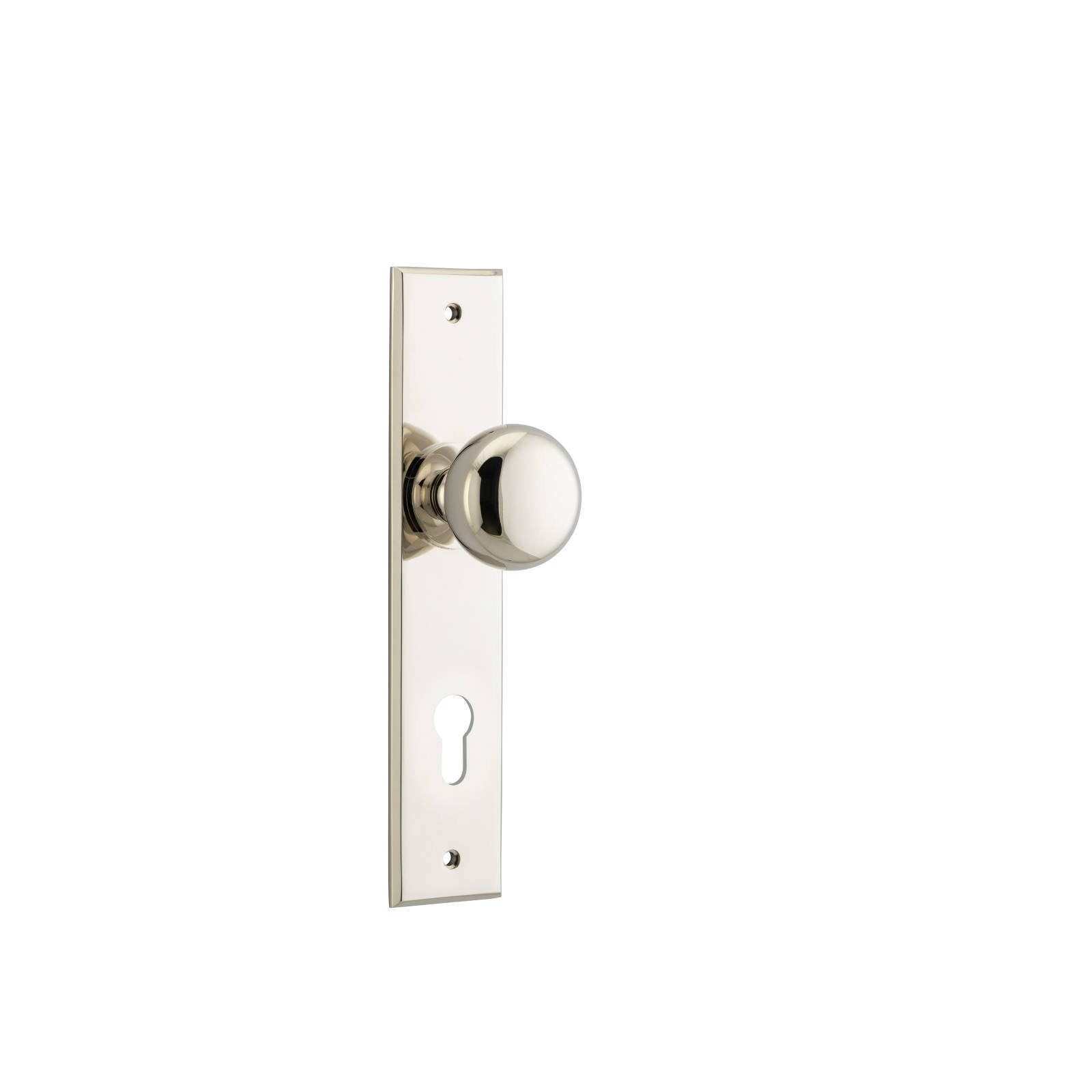 Cambridge Knob Polished Nickel Chamfered Backplate