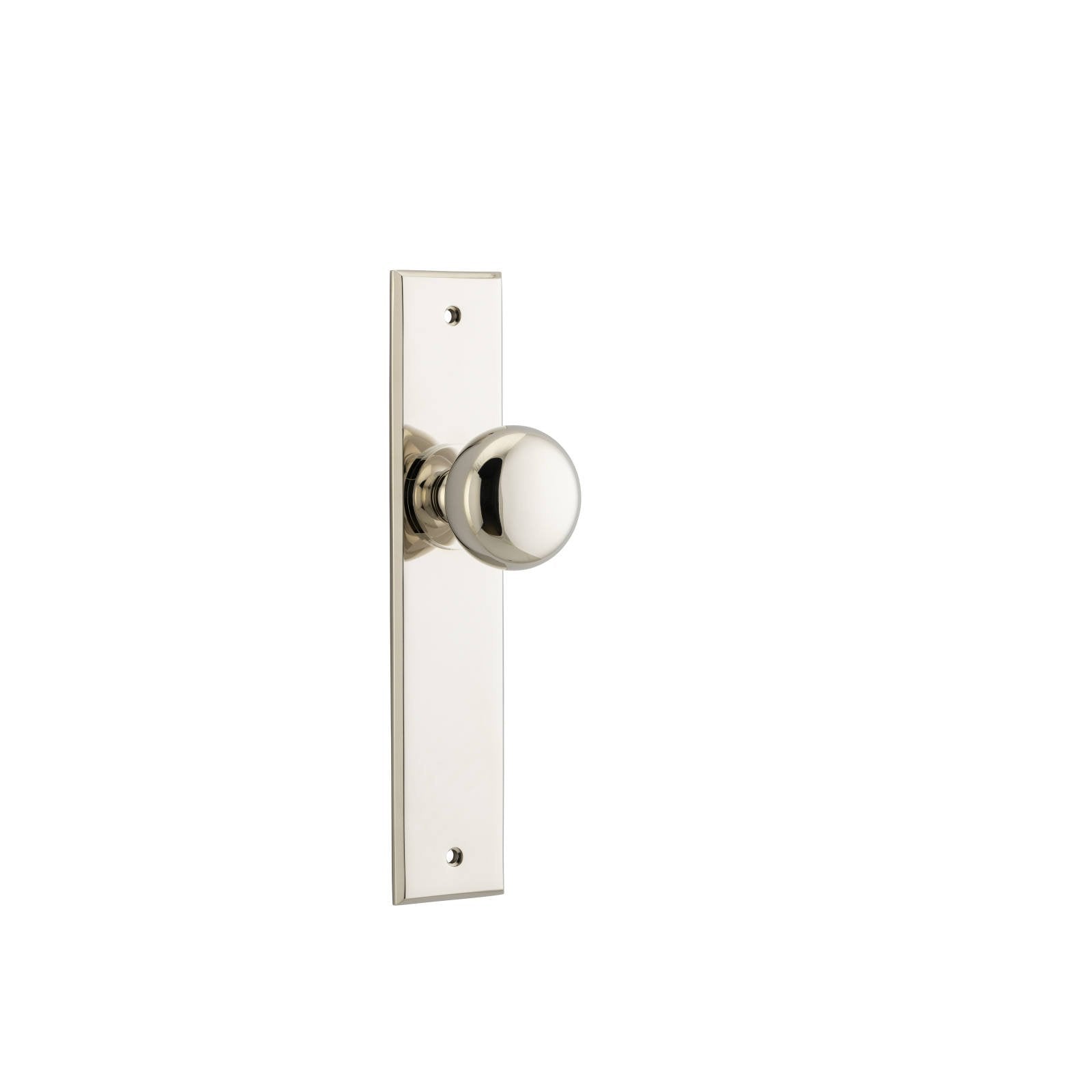 Cambridge Knob Polished Nickel Chamfered Backplate