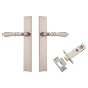 Sarlat Lever Rectangular Backplate Passage Kit Satin Nickel