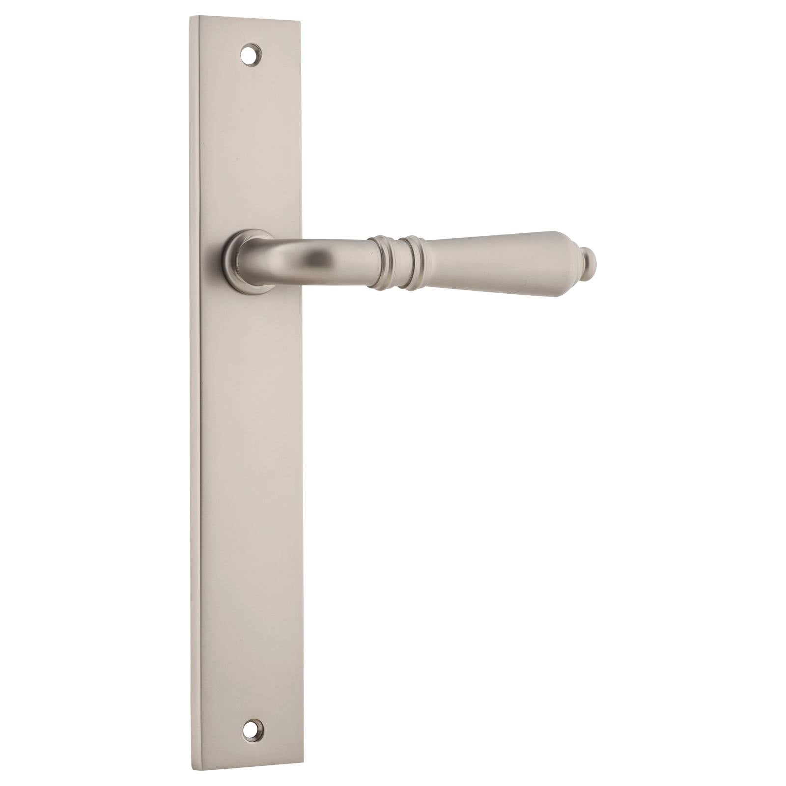 Sarlat Rectangular Lever Latch Set, Satin Nickel