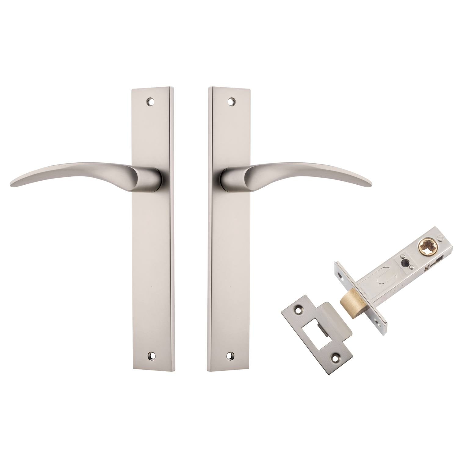 Oxford Lever Rectangular Backplate Passage Kit Satin Nickel