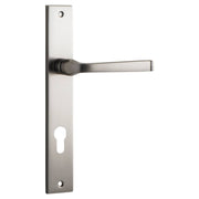 Annecy Lever Rectangular Backplate Satin Nickel