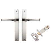 Annecy Lever Rectangular Backplate Passage Kit Satin Nickel