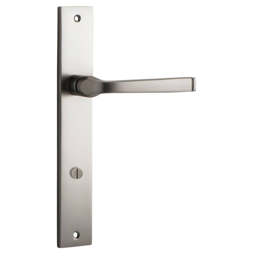 Annecy Lever Rectangular Backplate Satin Nickel