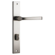 Annecy Lever Rectangular Backplate Satin Nickel