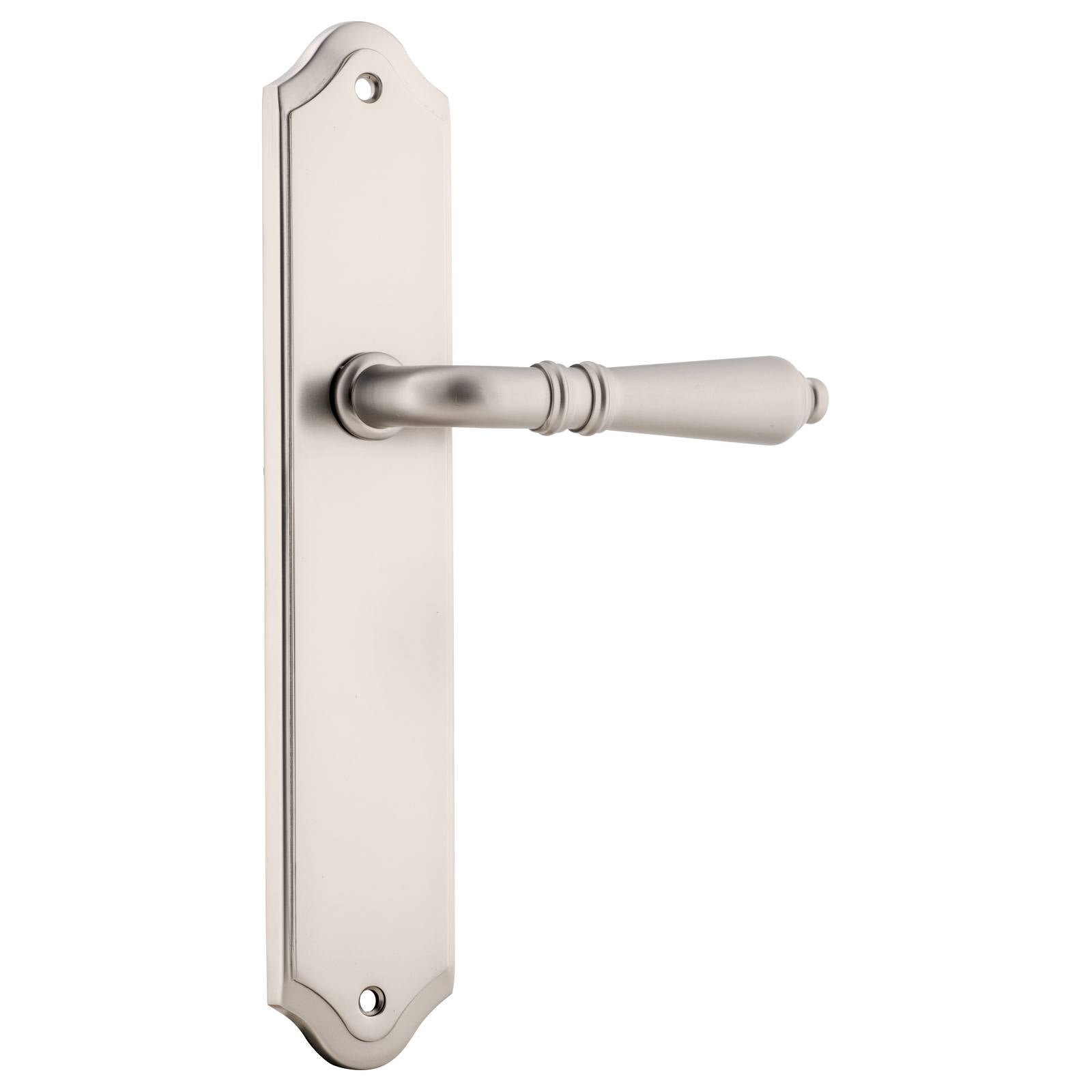 Sarlat Shouldered Lever Latch Set, Satin Nickel