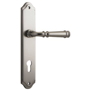 Verona Lever Shouldered Backplate Satin Nickel
