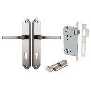 Annecy Lever Shouldered Backplate Entrance Kit w High Security Lock Satin Nickel