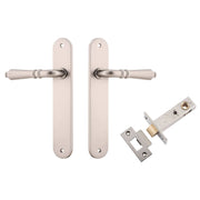 Sarlat Lever Oval Backplate Passage Kit Satin Nickel