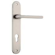 Baltimore Oval 85mm Euro Lever Set, Satin Nickel