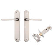 Baltimore Lever Oval Backplate Passage Kit Satin Nickel