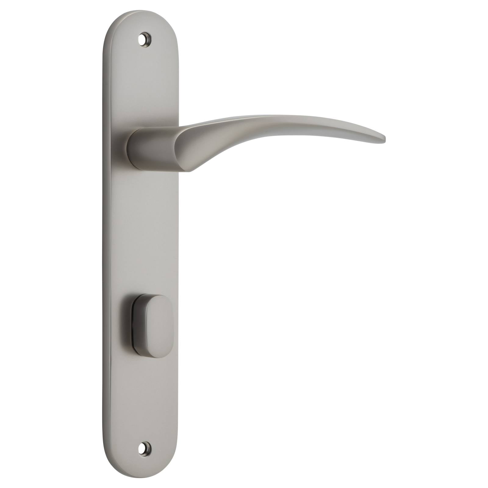 Oxford Oval 85mm Privacy Lever Set, Satin Nickel