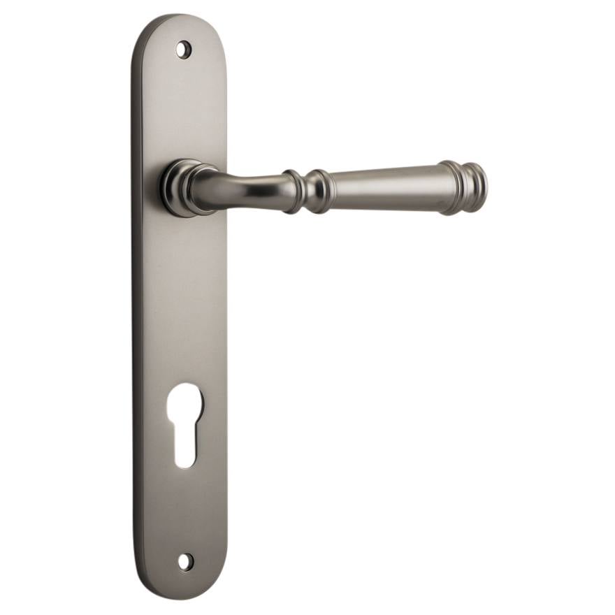 Verona Lever Oval Backplate Satin Nickel