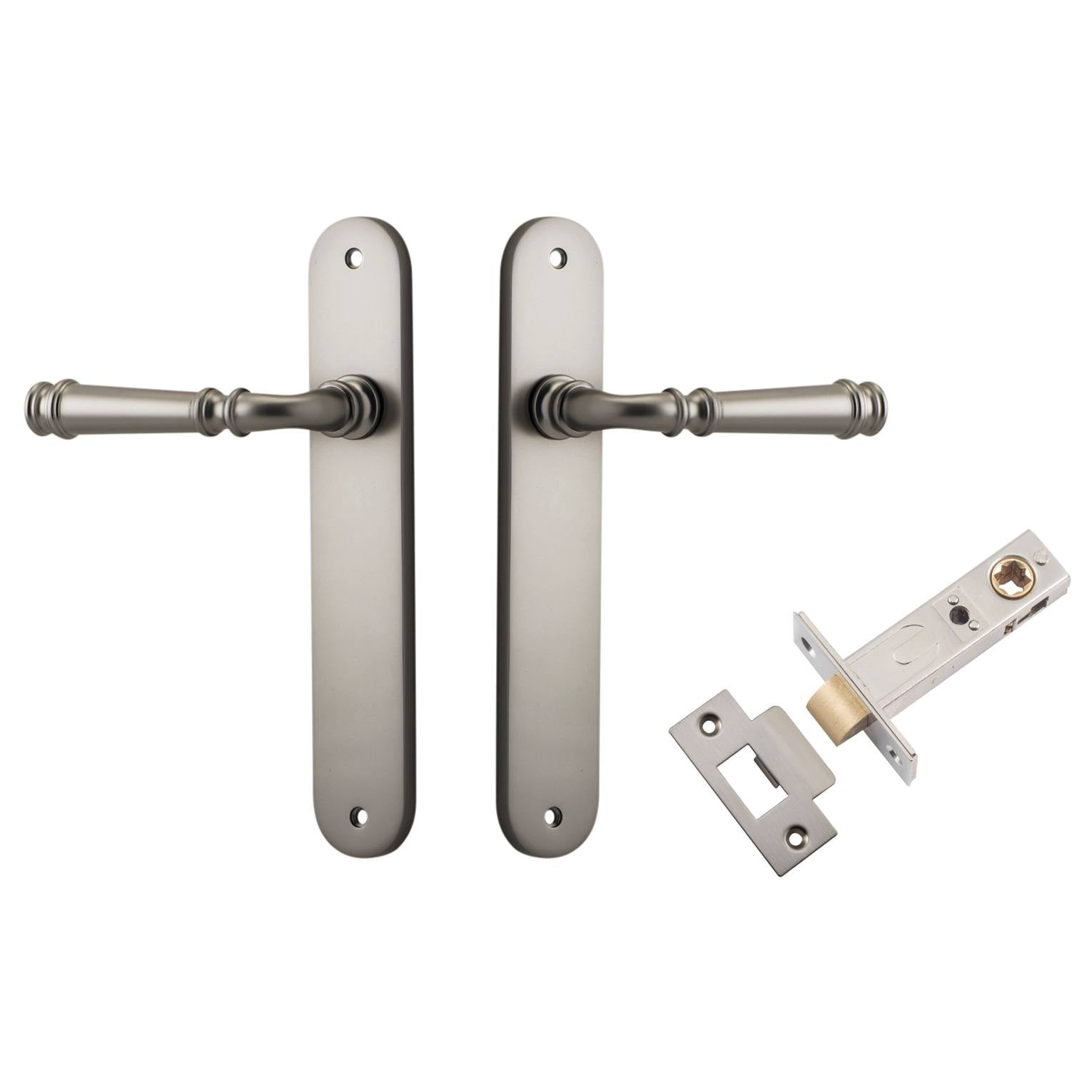 Verona Lever Oval Backplate Passage Kit Satin Nickel