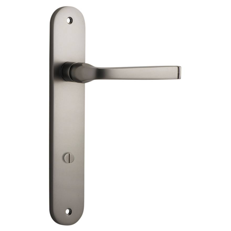 Annecy Lever Oval Backplate Satin Nickel