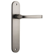 Annecy Lever Oval Backplate Satin Nickel