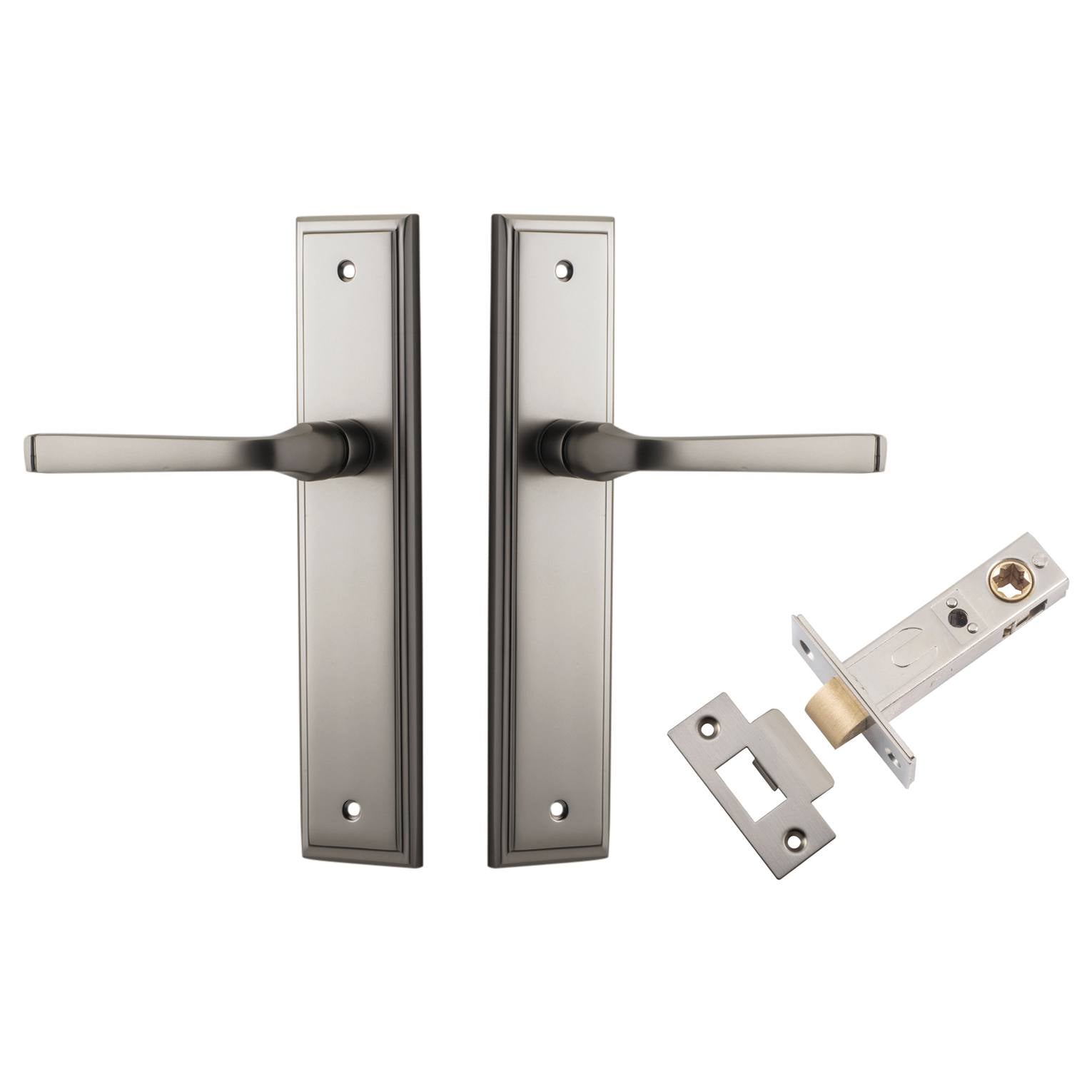 Annecy Lever Stepped Backplate Passage Kit Satin Nickel