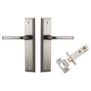 Annecy Lever Stepped Backplate Passage Kit Satin Nickel