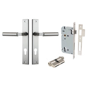 Berlin Lever Rectangular Backplate Entrance Kit w High Security Lock Satin Nickel