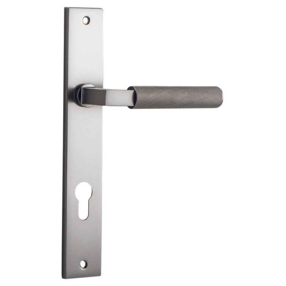 Brunswick Lever Satin Nickel Rectangular Backplate