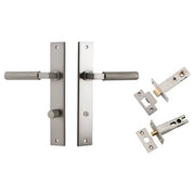 Brunswick Lever Rectangular Backplate Privacy Kit Satin Nickel