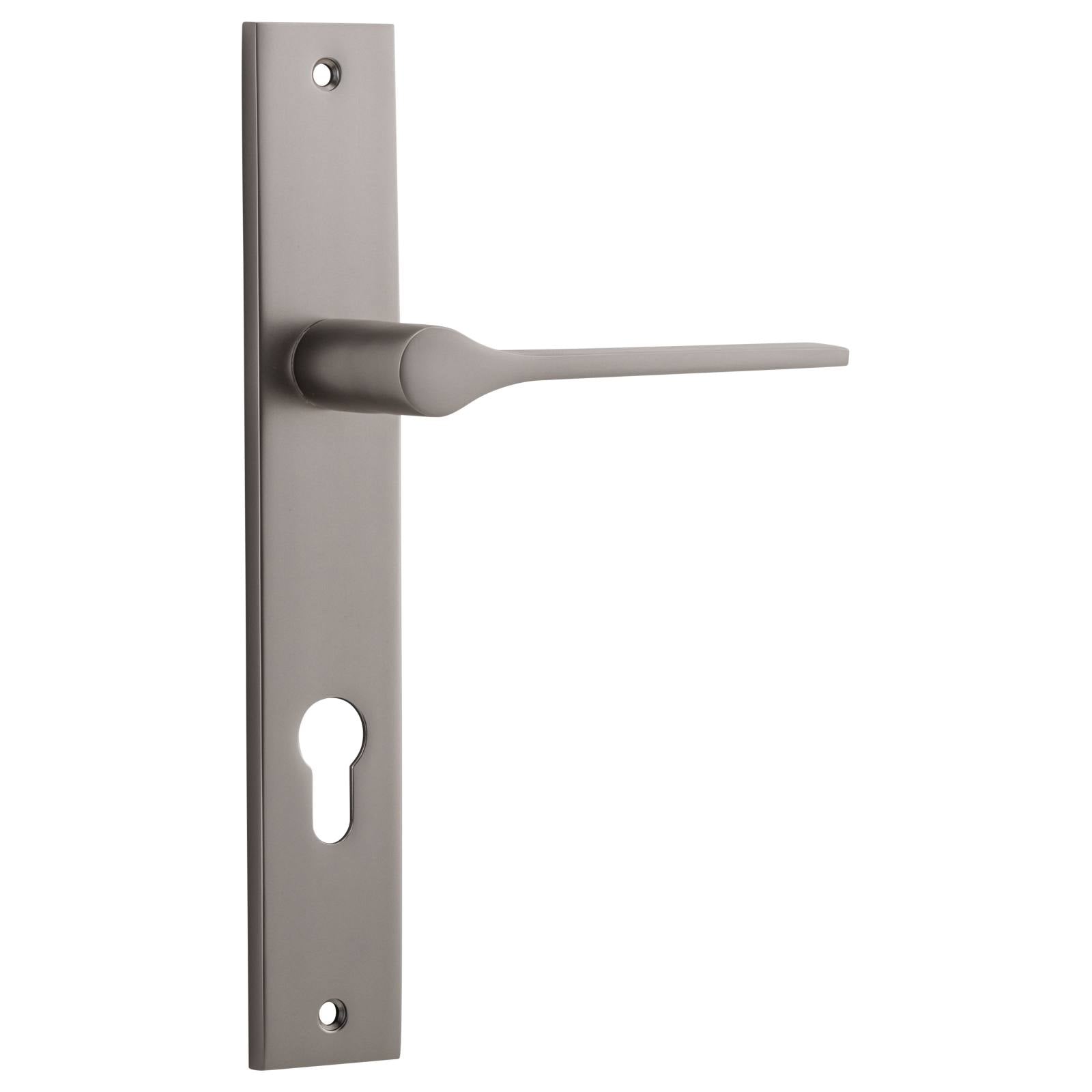 Como Lever Satin Nickel Rectangular Backplate
