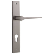 Como Lever Satin Nickel Rectangular Backplate