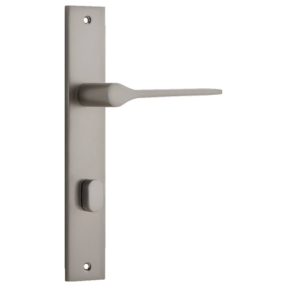 Como Lever Satin Nickel Rectangular Backplate