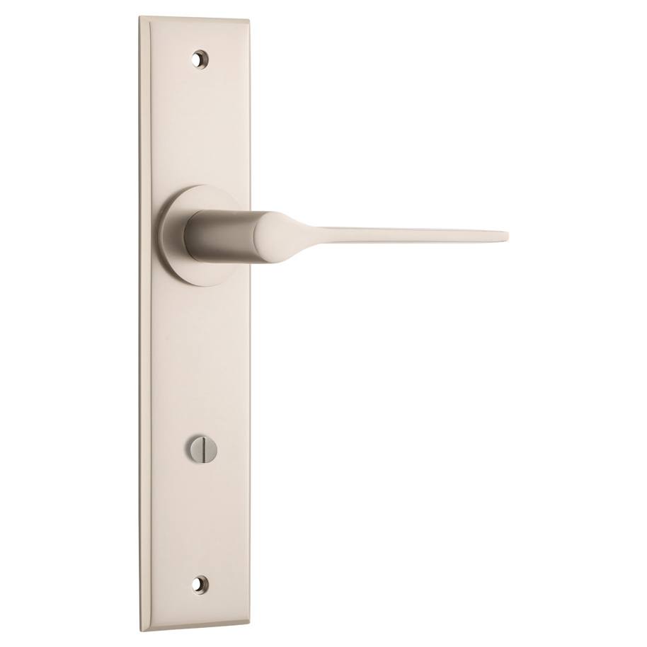 Como Lever Satin Nickel Chamfered Backplate