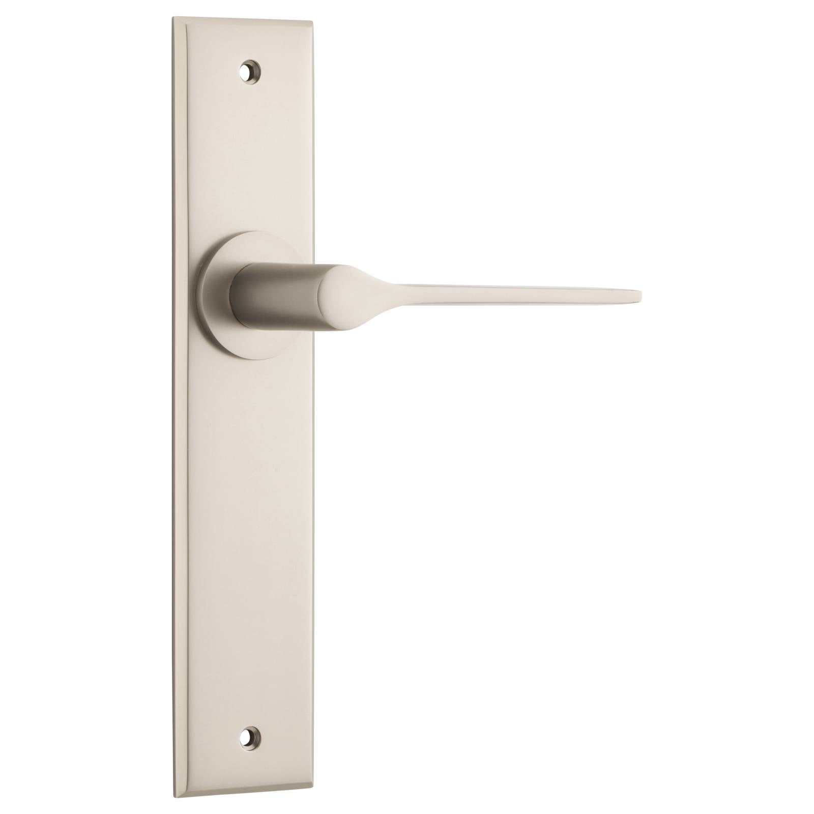 Como Lever Satin Nickel Chamfered Backplate