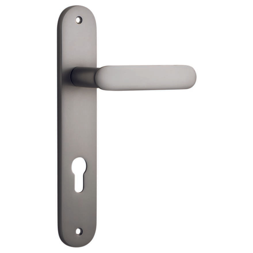 Bronte Lever Satin Nickel Oval Backplate