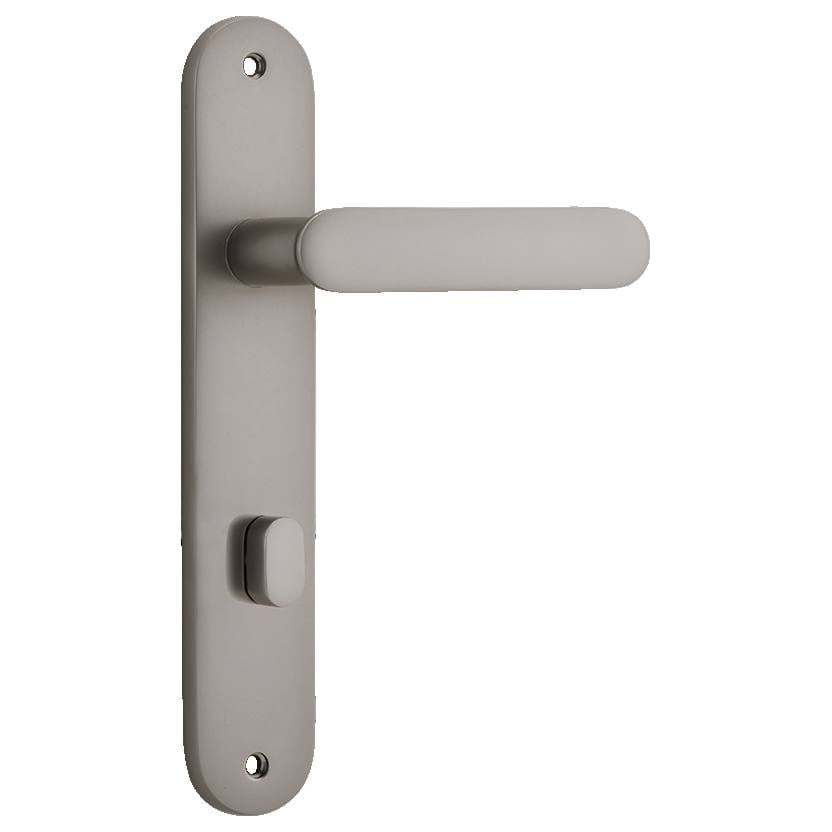 Bronte Lever Satin Nickel Oval Backplate