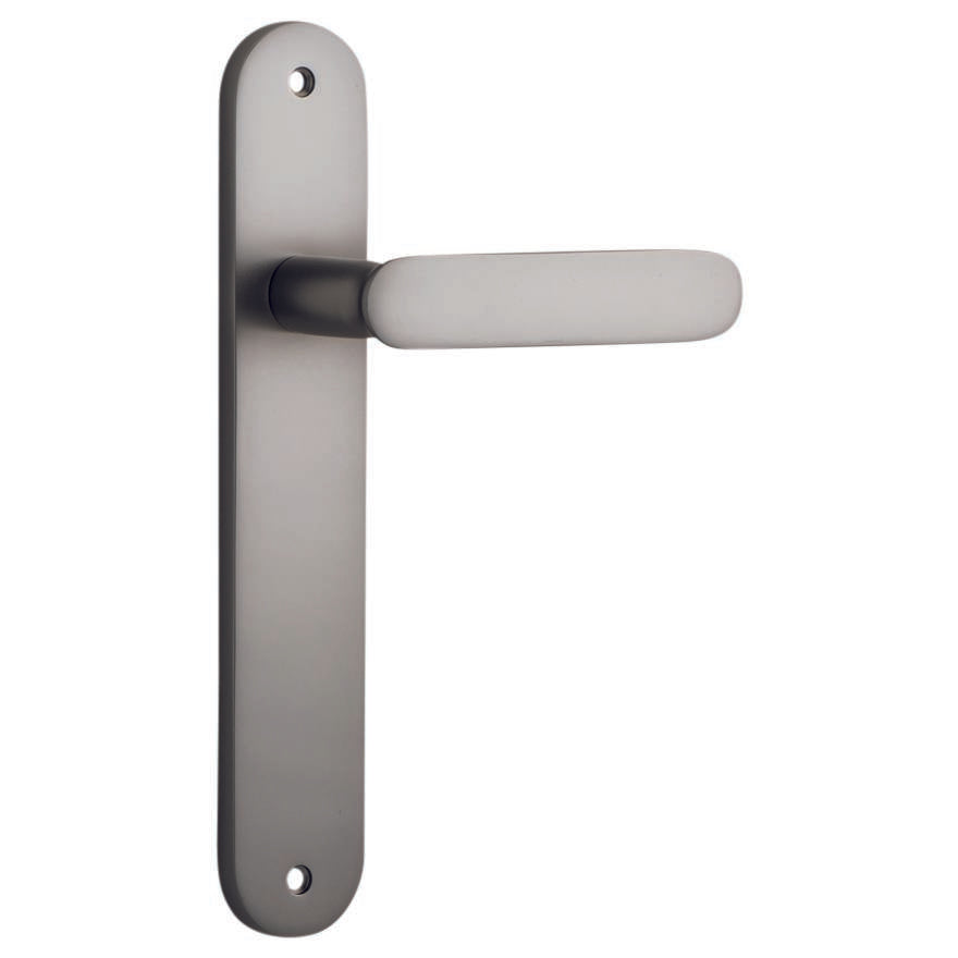 Bronte Lever Satin Nickel Oval Backplate