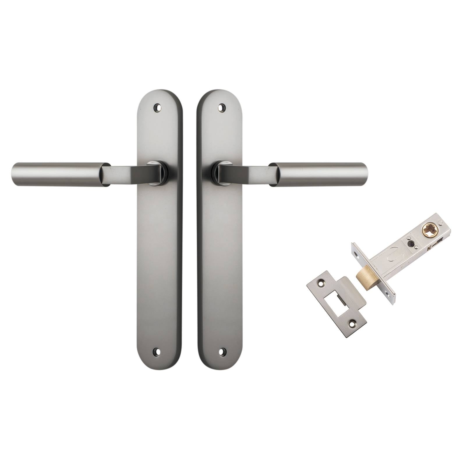 Berlin Lever Oval Backplate Passage Kit Satin Nickel