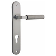 Brunswick Lever Satin Nickel Oval Backplate