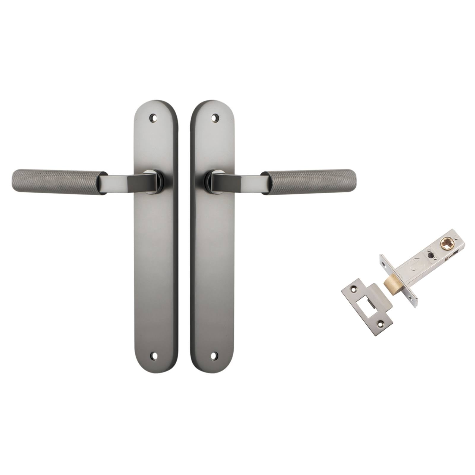 Brunswick Lever Oval Backplate Passage Kit Satin Nickel