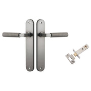 Brunswick Lever Oval Backplate Passage Kit Satin Nickel