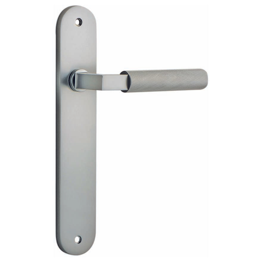 Brunswick Lever Satin Nickel Oval Backplate