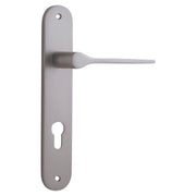 Como Lever Satin Nickel Oval Backplate