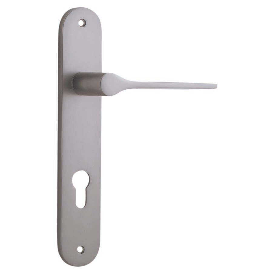 Como Lever Satin Nickel Oval Backplate