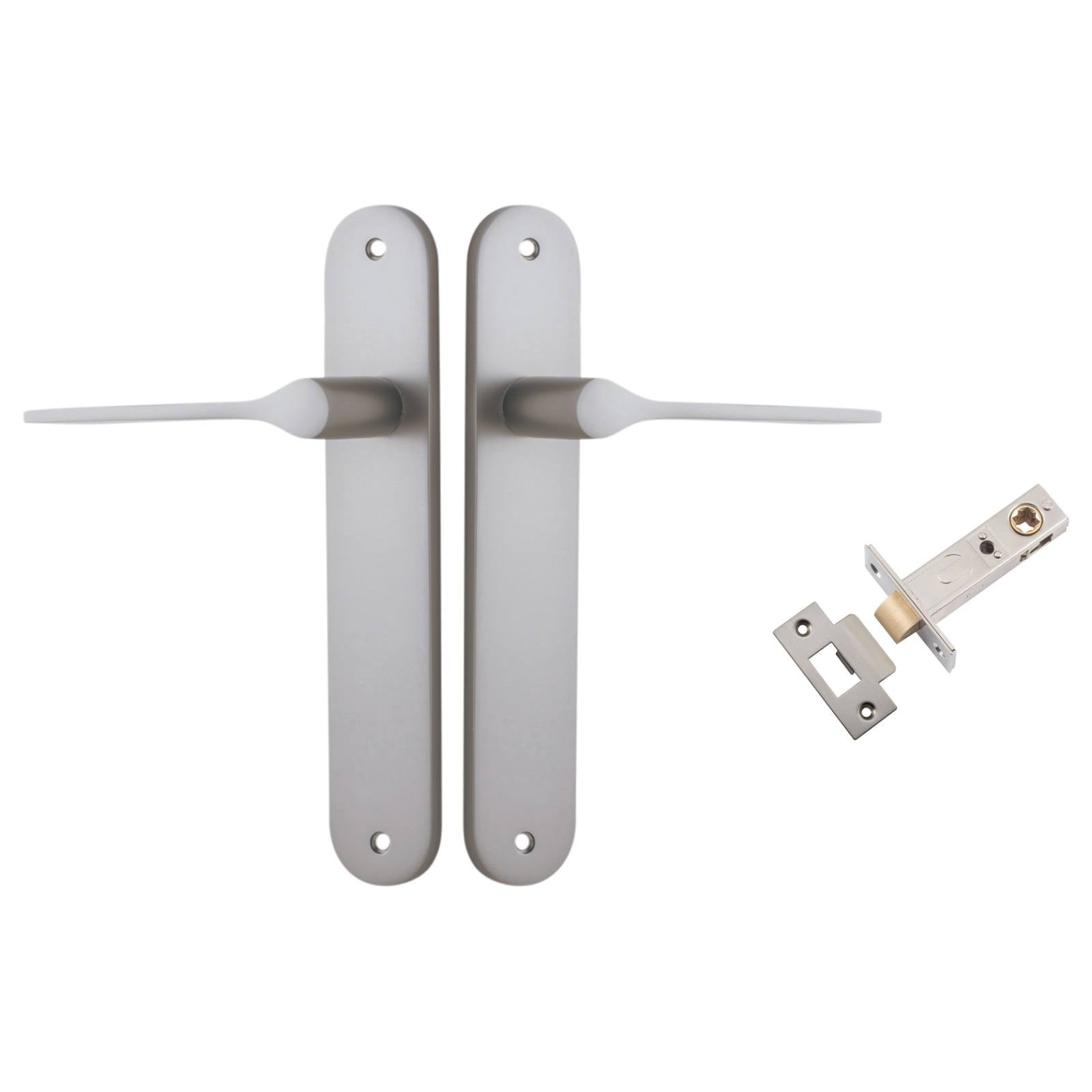 Como Lever Oval Backplate Passage Kit Satin Nickel