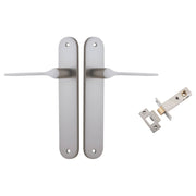 Como Lever Oval Backplate Passage Kit Satin Nickel