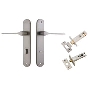 Como Lever Oval Backplate Privacy Kit Satin Nickel